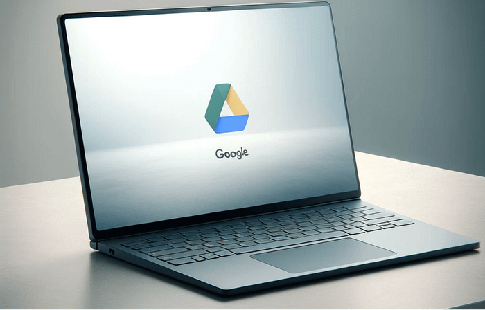 Laptop with Google Drive logo illustrating Data Backup