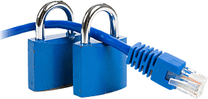 Padlocks and ethernet cable
